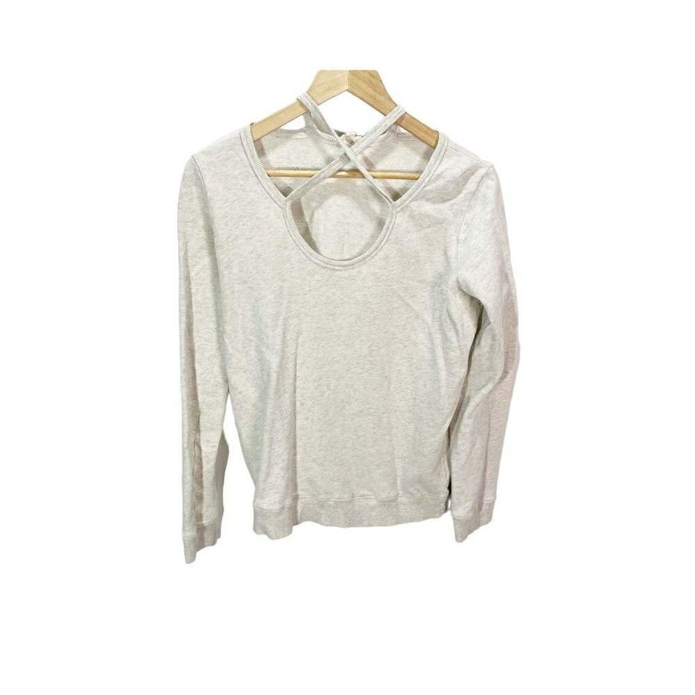 Hem & Thread‎ Womens Casual Top Beige Long Sleeve Crisscross M
